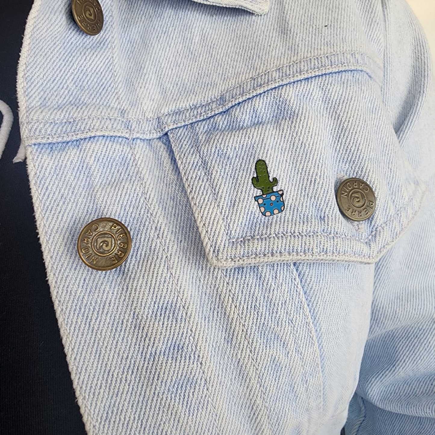 Pin nopal maceta azul
