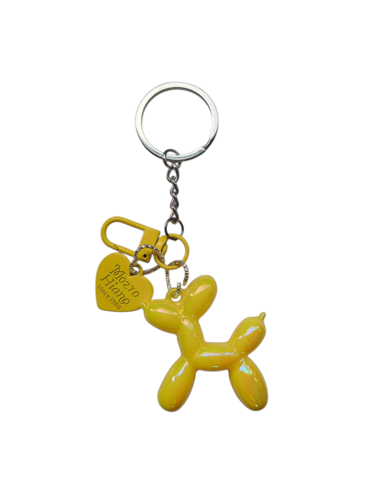 Llavero perrito brilante amarillo