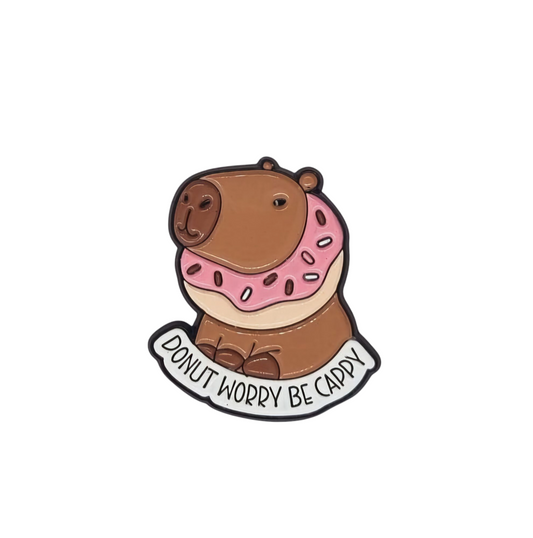 Pin Donut Worry be Capy