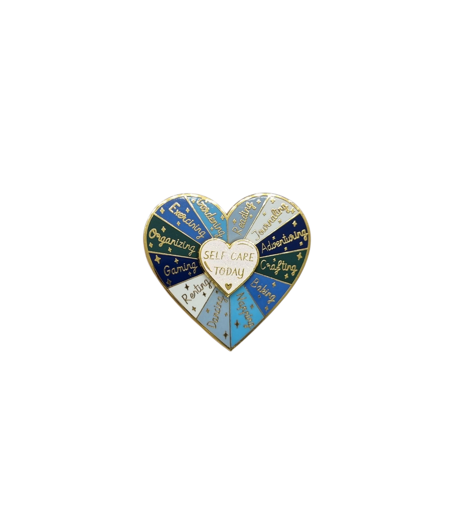Pin corazon azul ruleta self care today