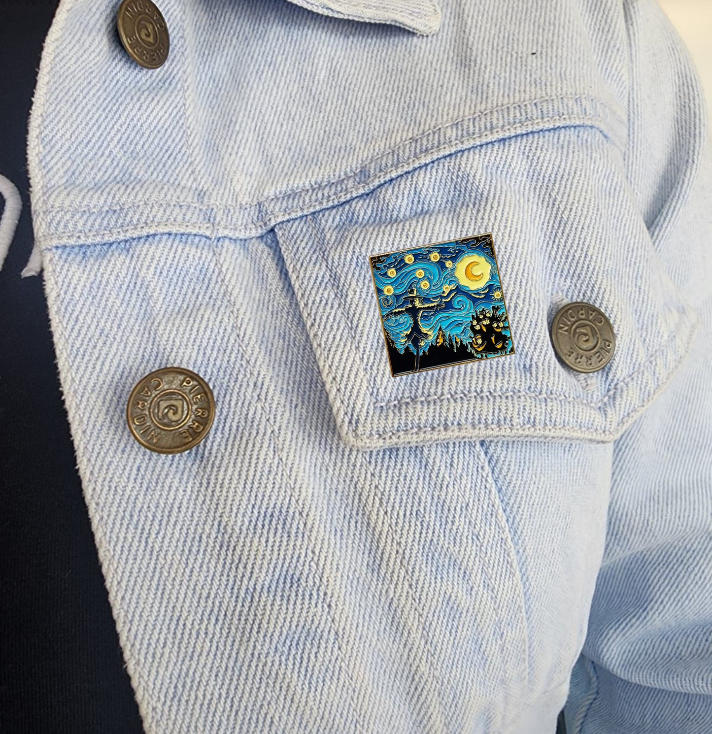 Pin Noche estrellada y la casa flotante