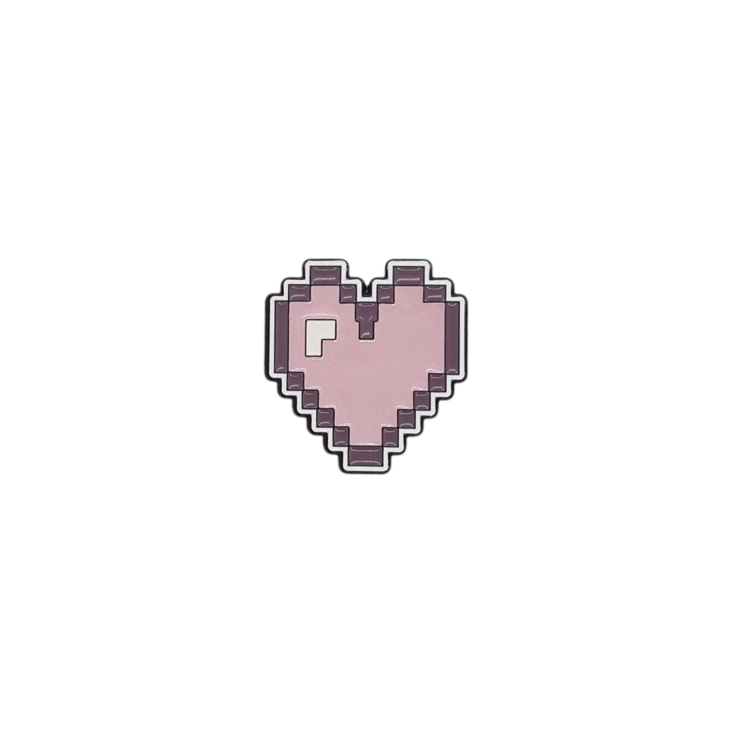 Pin corazon pixel morado