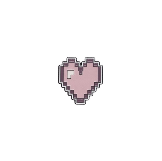 Pin corazon pixel morado